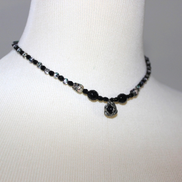 Women's H/M Black & Black/Pink Beaded Necklace - Picture 2 of 16